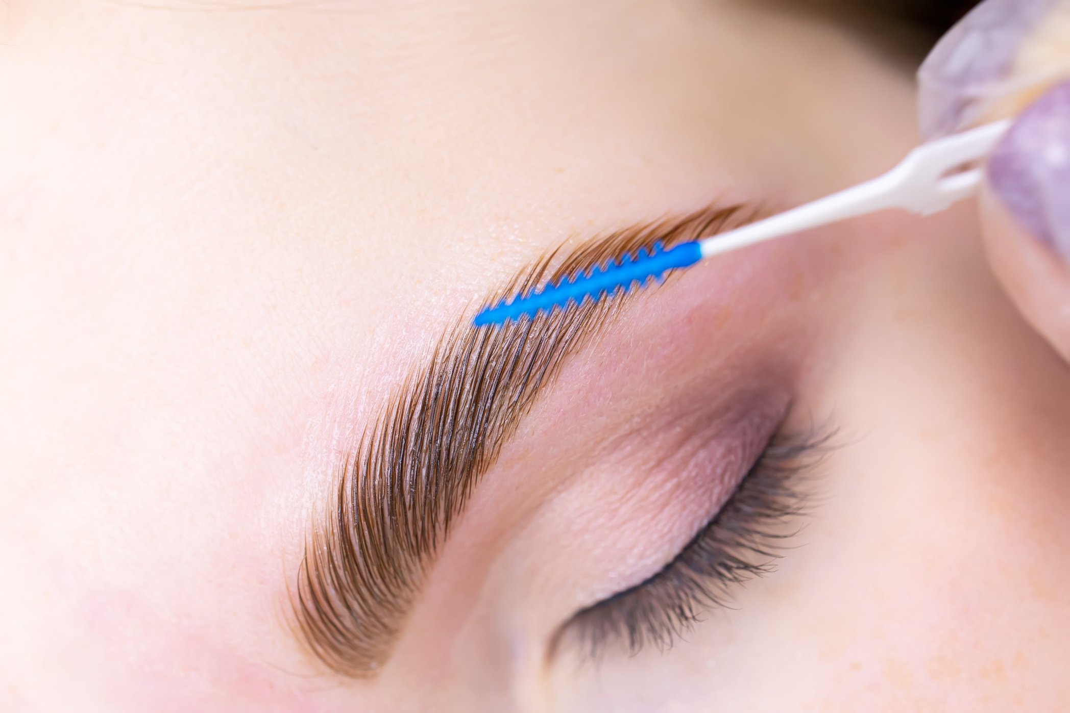 Eyebrow lamination blonde model eyebrow lamination